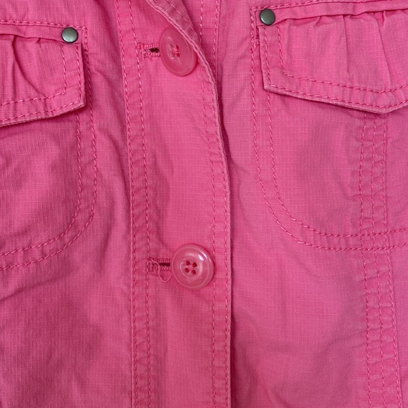 Chicos Hyper Pink Ricki Utility Button Down Short Sleeve Jacket - Picture 7 of 14